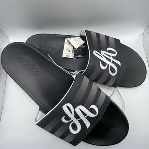 adidas Black and White LA Slide Sandals